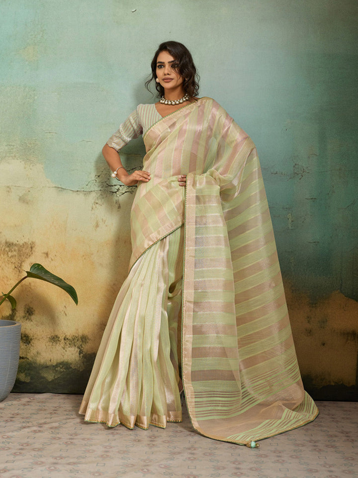 Woven Design Tissue Linen Saree