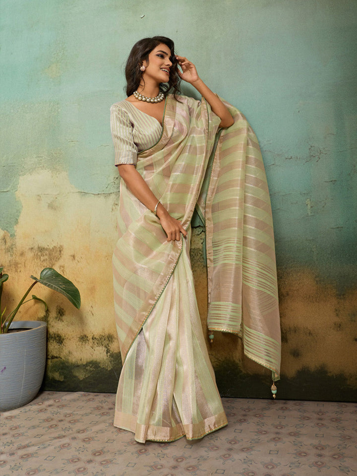 Woven Design Tissue Linen Saree