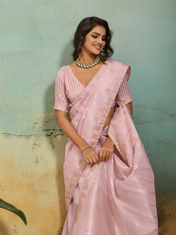 Woven Design Tissue Linen Saree