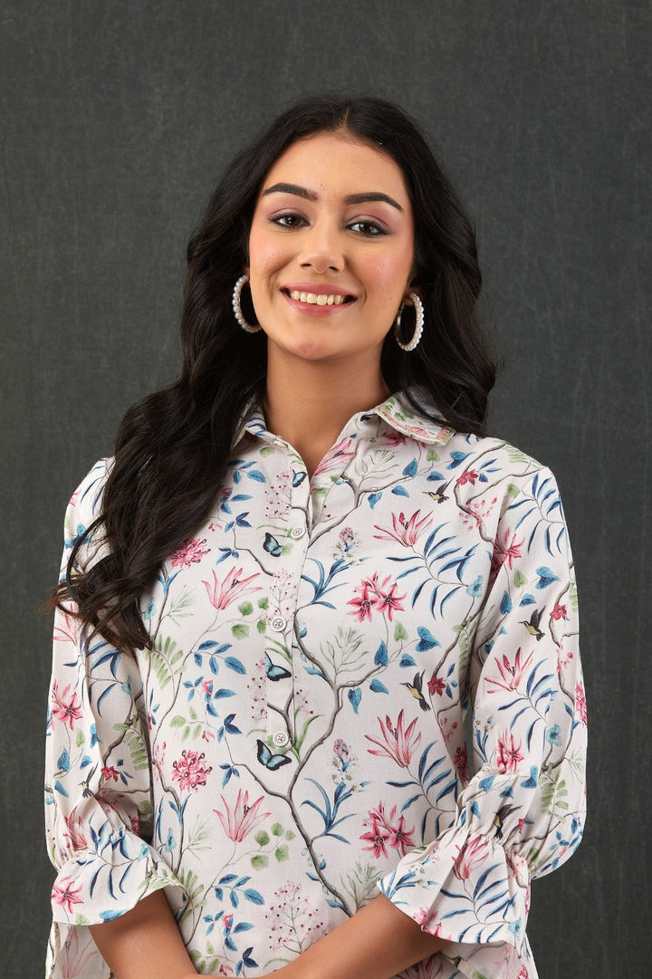 Printed Cotton Kurti With Pants