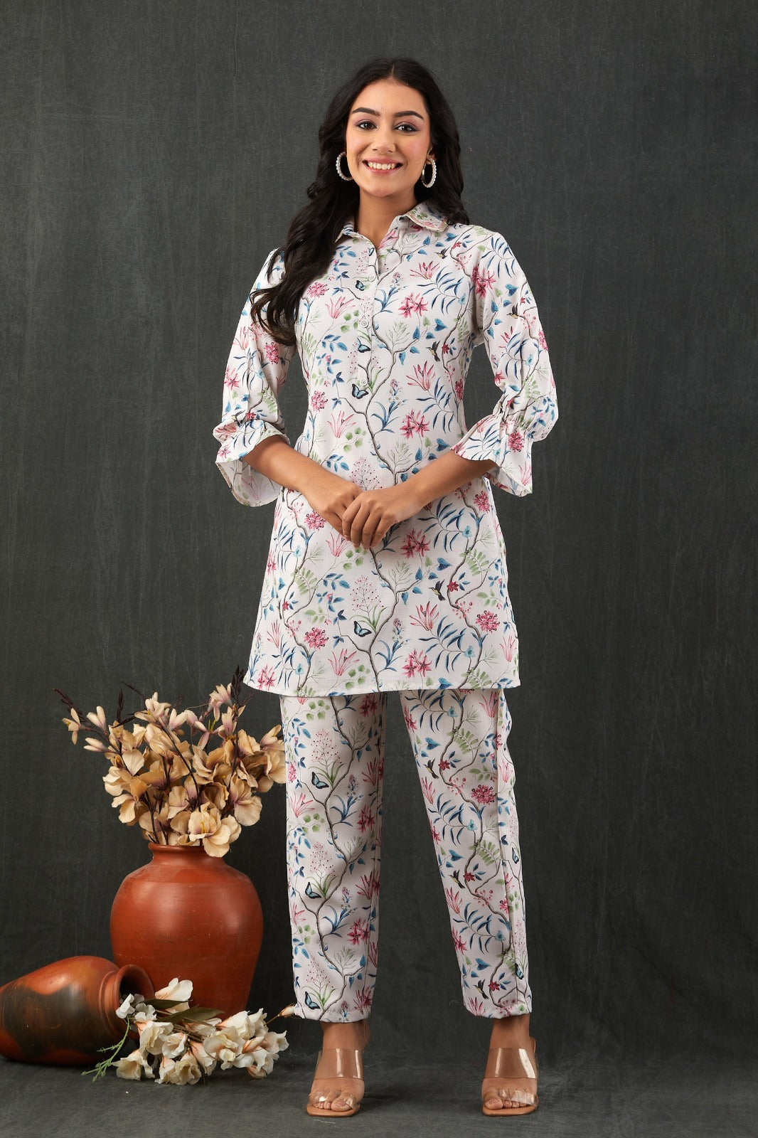 Printed Cotton Kurti With Pants