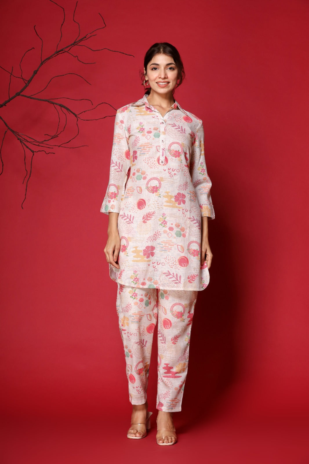 Printed Cotton Kurti With Pants