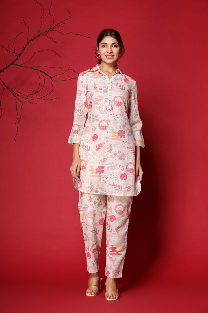 Printed Cotton Kurti With Pants
