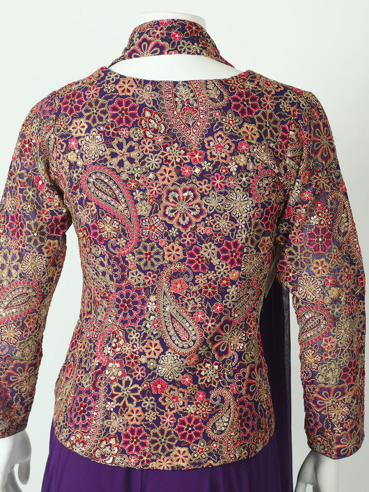 Embroidered Georgette Kurta With Pant &amp; Dupatta