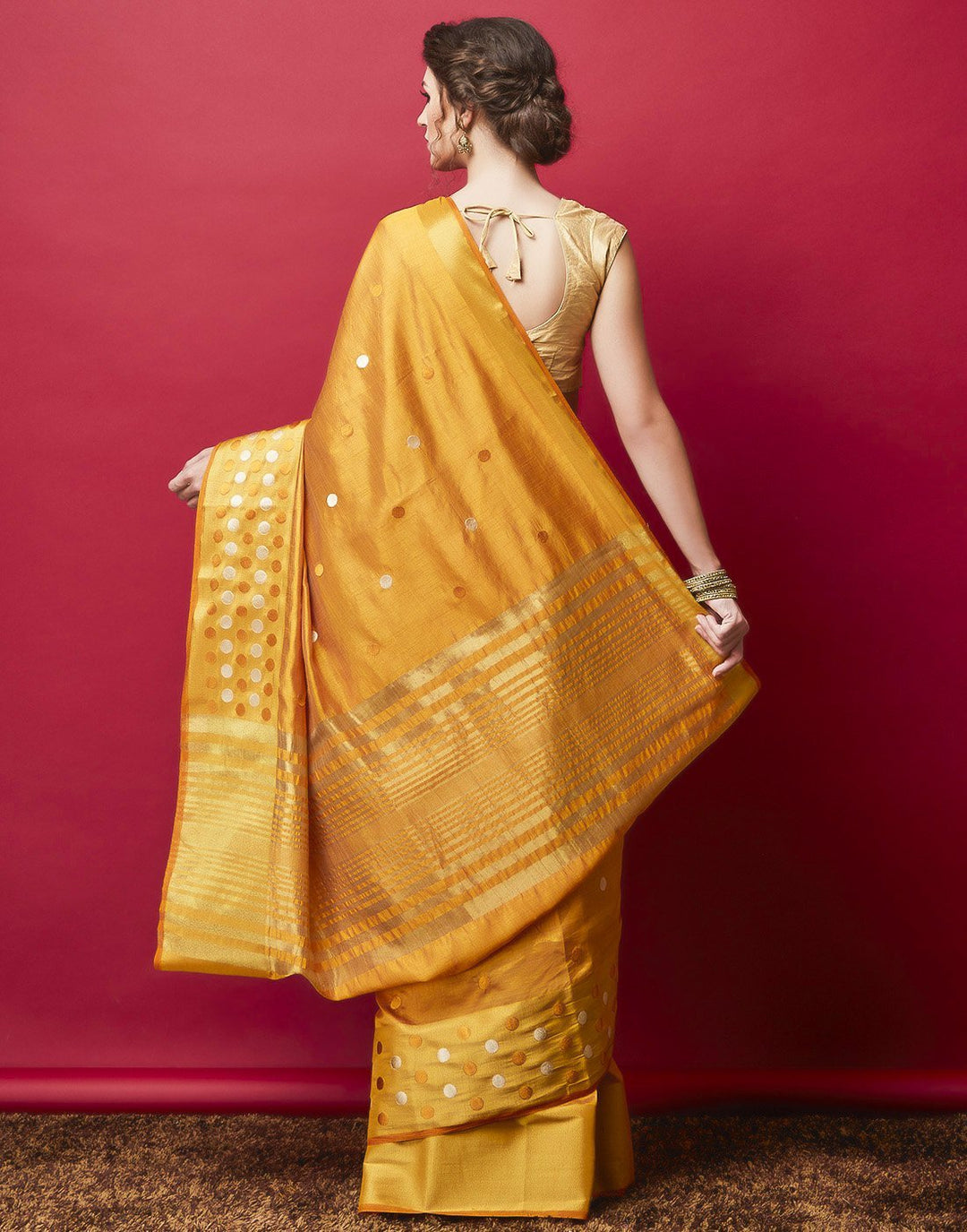 Mustard Art Handloom Woven Saree