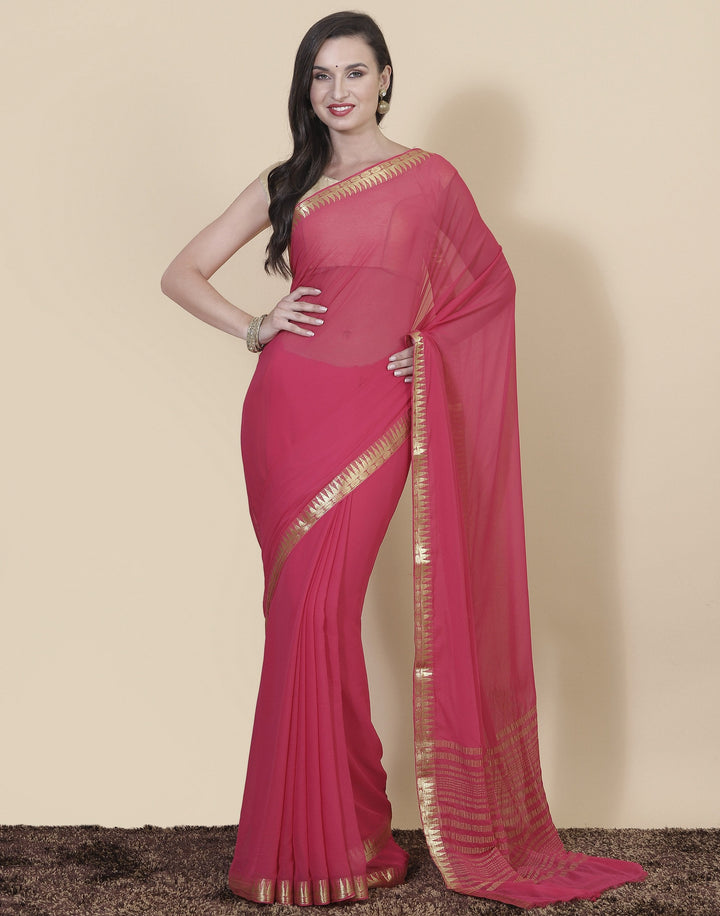 Navy Blue Art Chiffon Saree