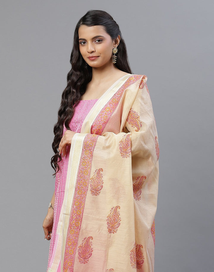Chanderi Embroidered Suit piece