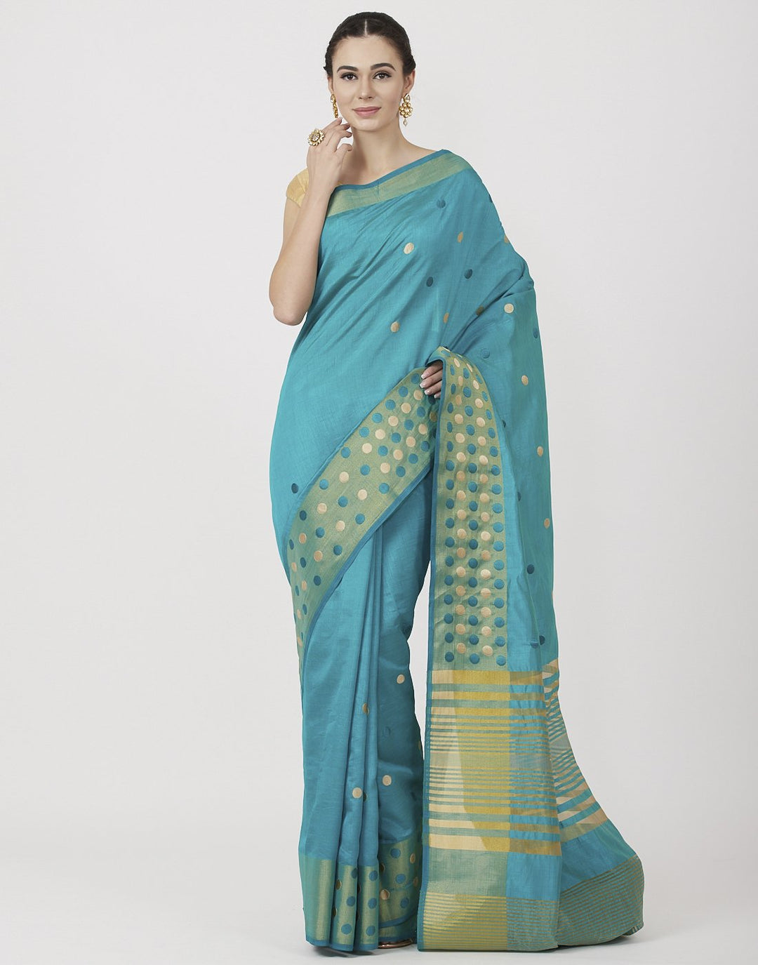 Mustard Art Handloom Woven Saree