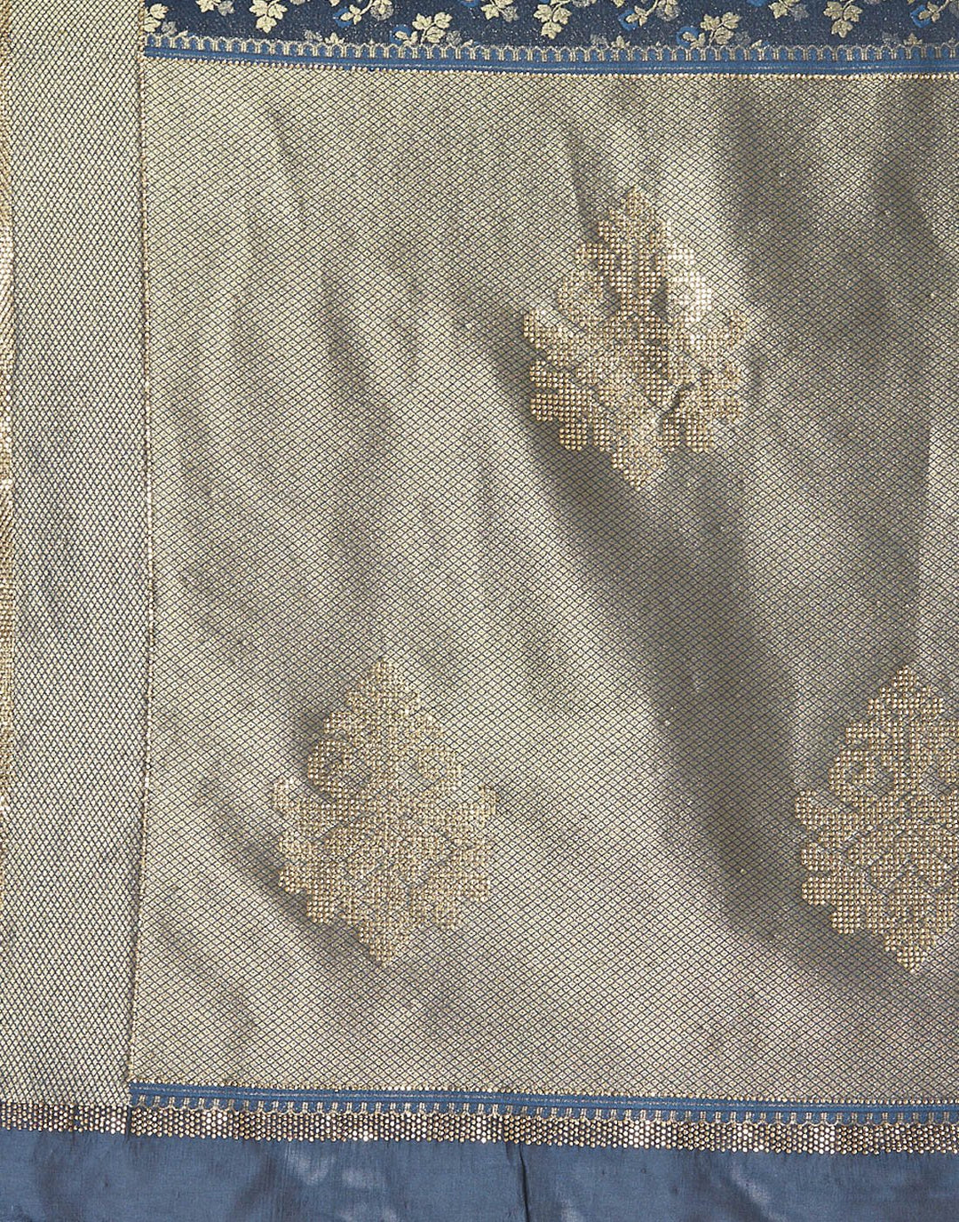 Peacock Blue Banarasi Woven Saree