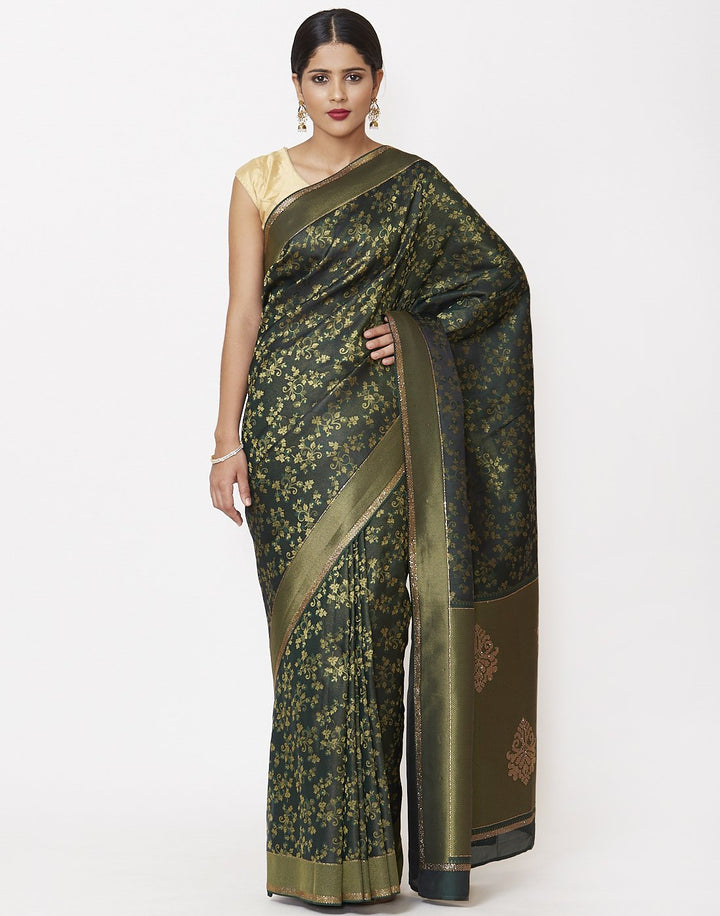 Green Banarasi Woven Saree