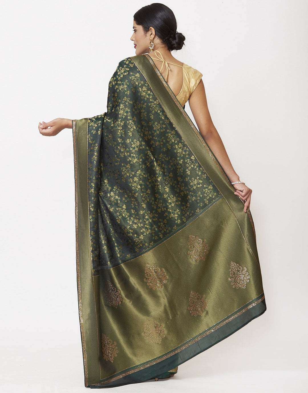 Green Banarasi Woven Saree