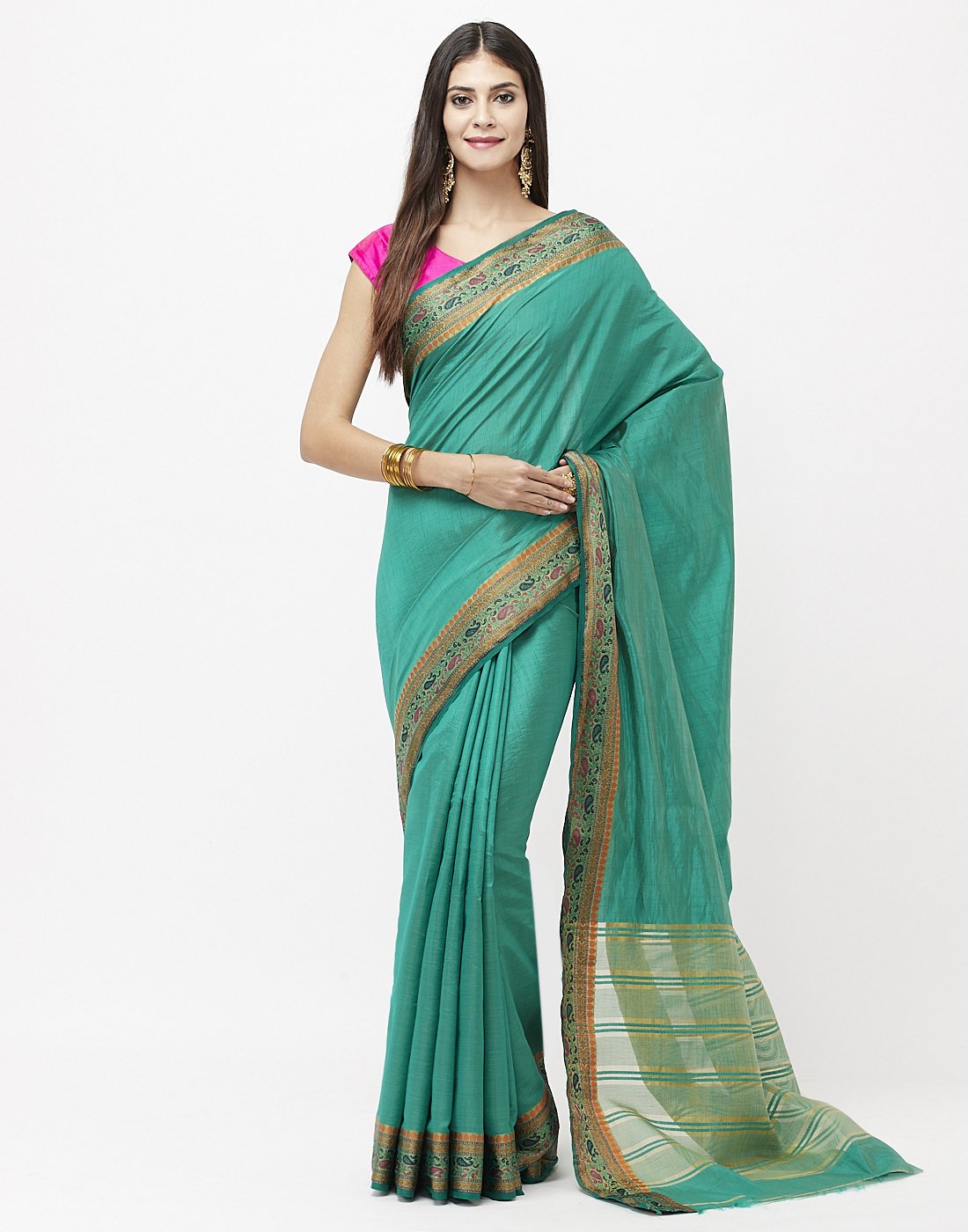 Green Art Handloom Saree