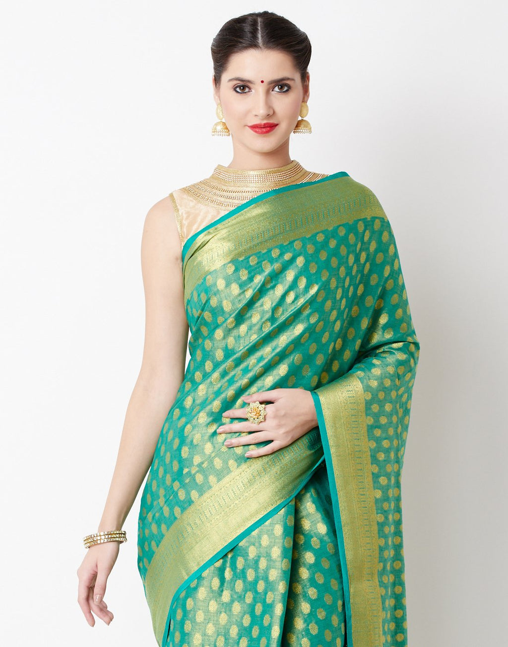 Green Art Handloom Saree