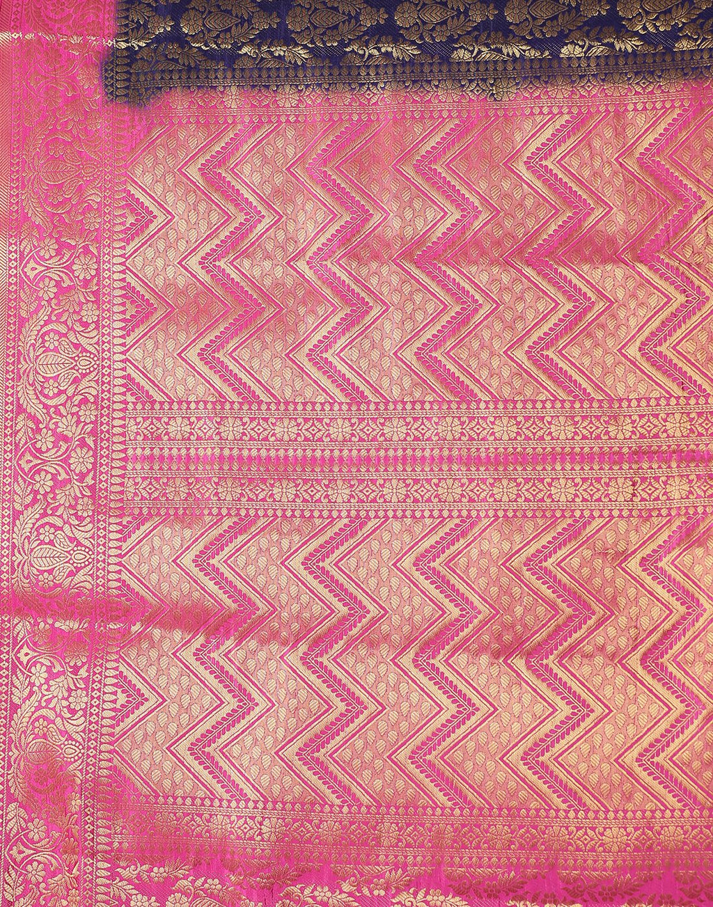Navy Blue Rani Art Handloom Saree