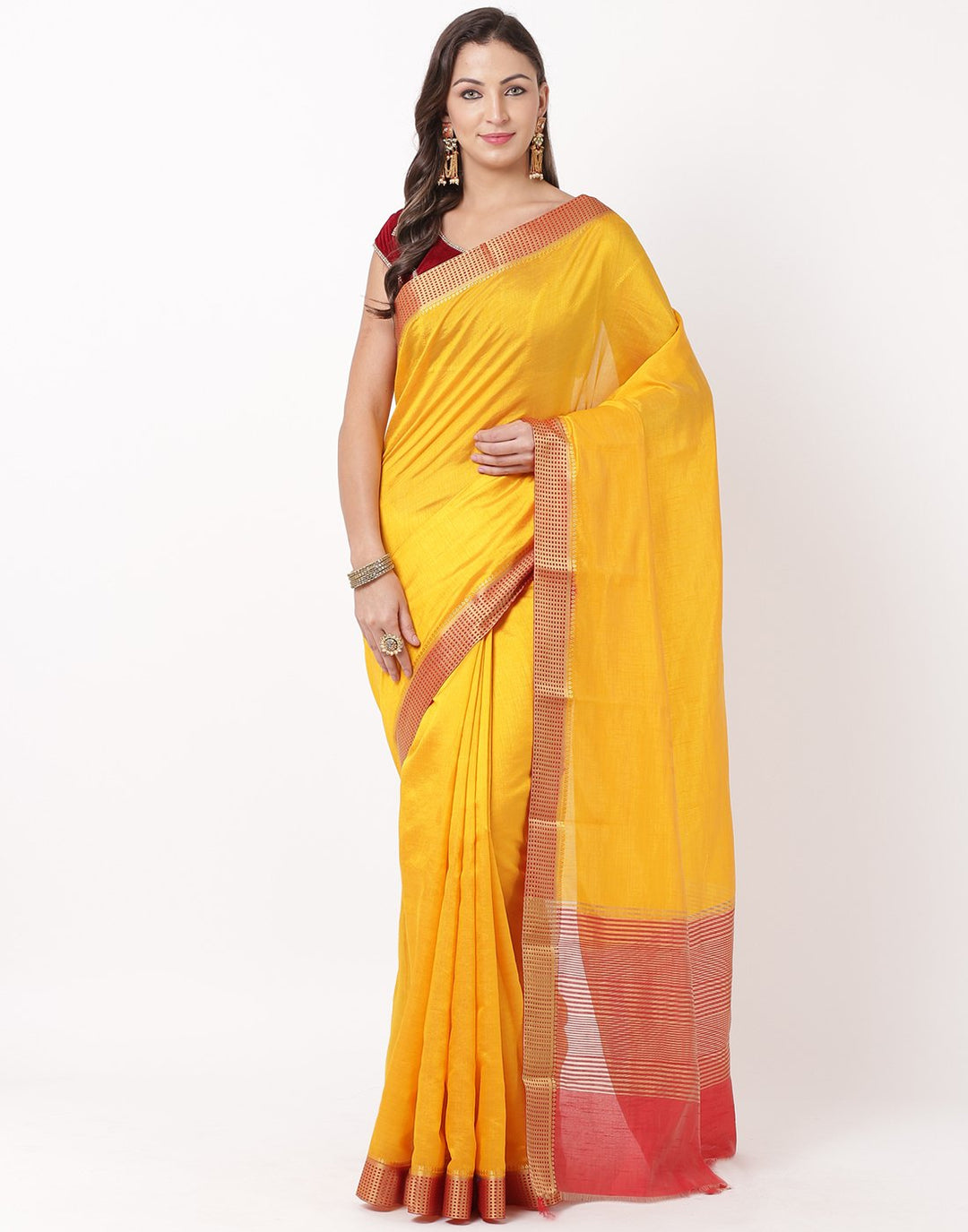 Mustard Art Handloom Saree