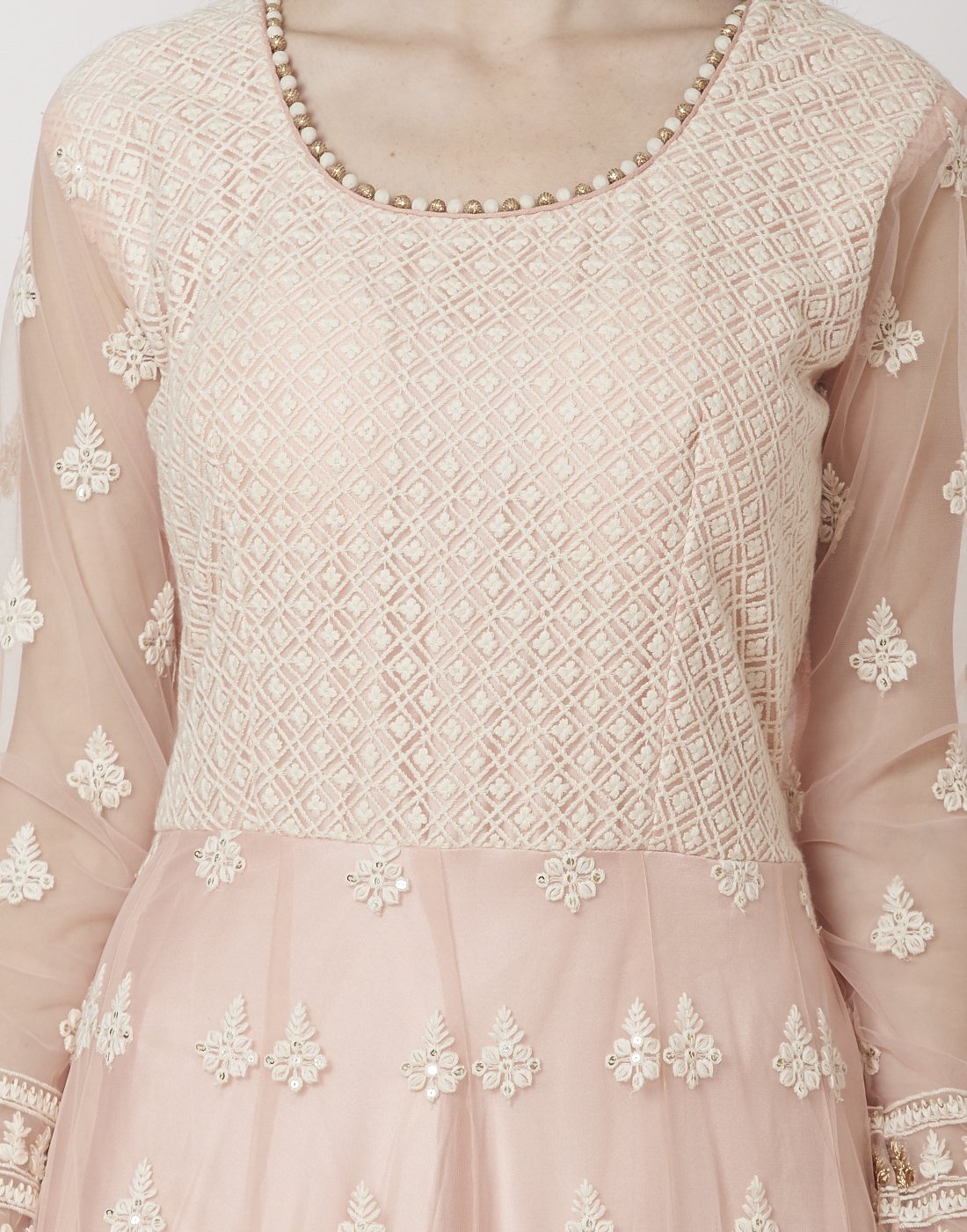 MBZ Meena Bazaar-Pink Net Salwar Kameez