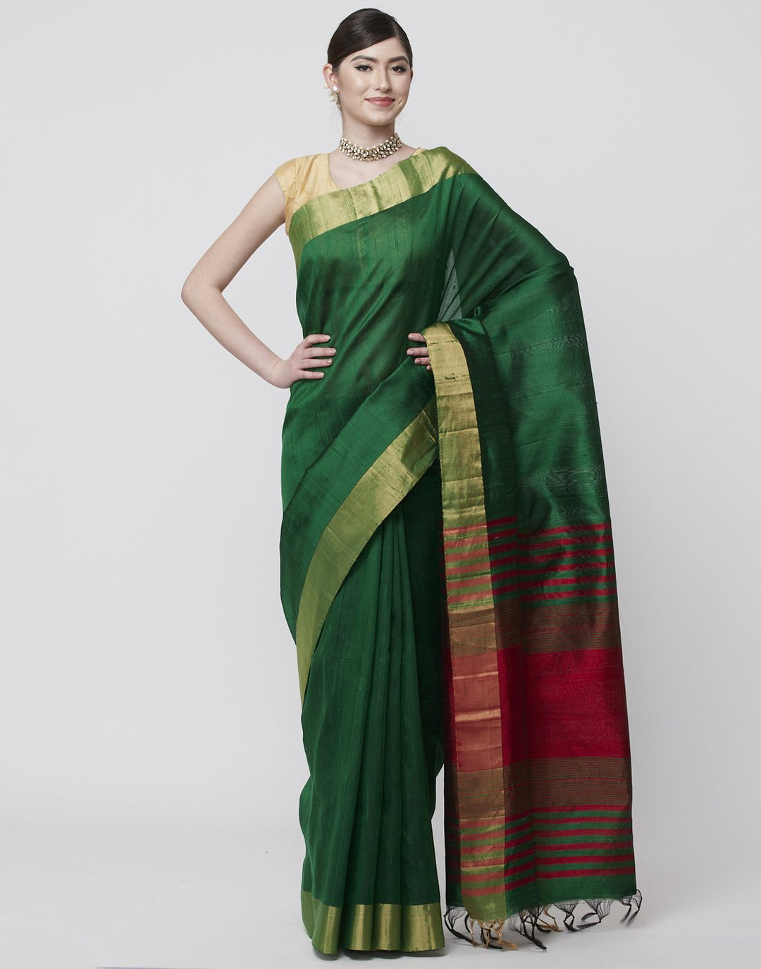 Green Handloom Woven Saree