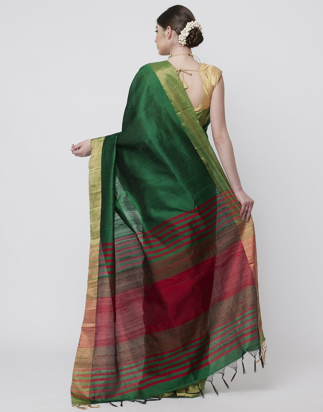 Green Handloom Woven Saree