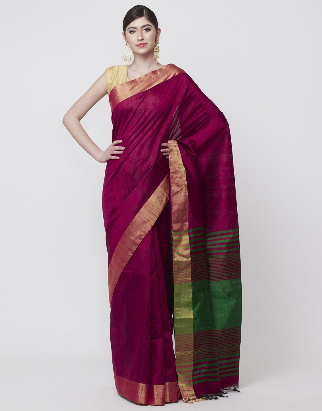 Green Handloom Woven Saree