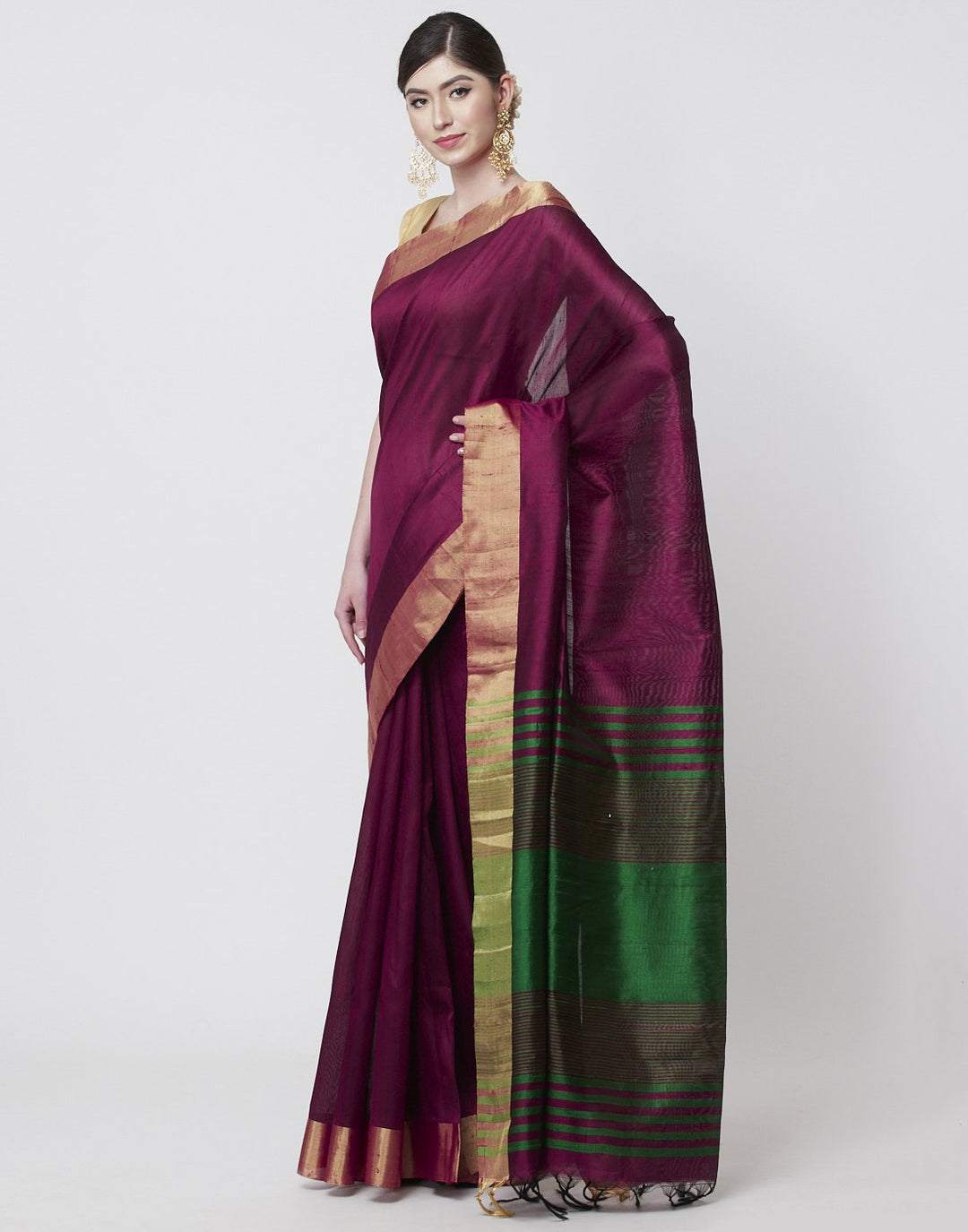 Green Handloom Woven Saree