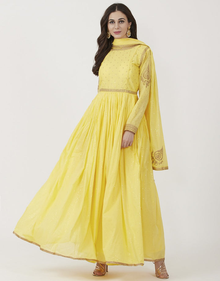 Anarkali Cotton Salwar Kameez Stitched Suit