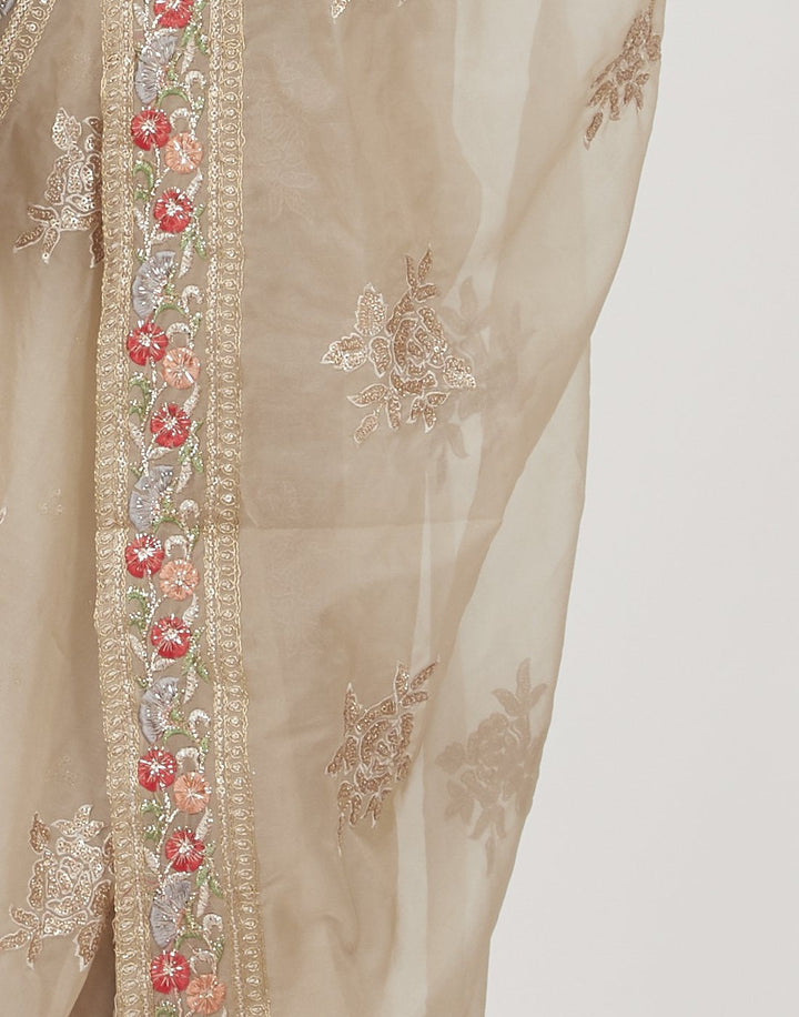 MBZ Meena Bazaar-Beige Cotton Salwar Kameez