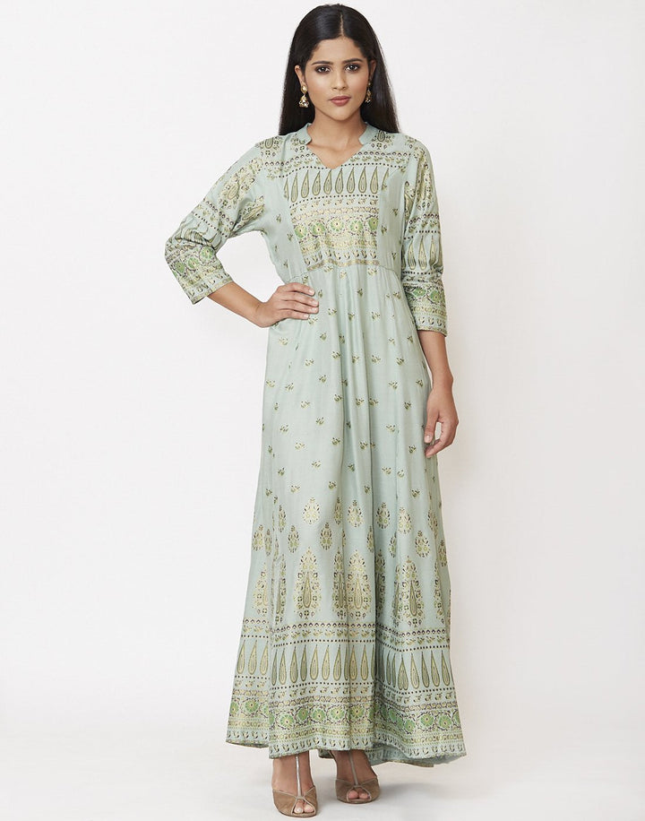 MBZ Meena Bazaar-Green Cotton Kurti-FLO-39002-KUR-COT