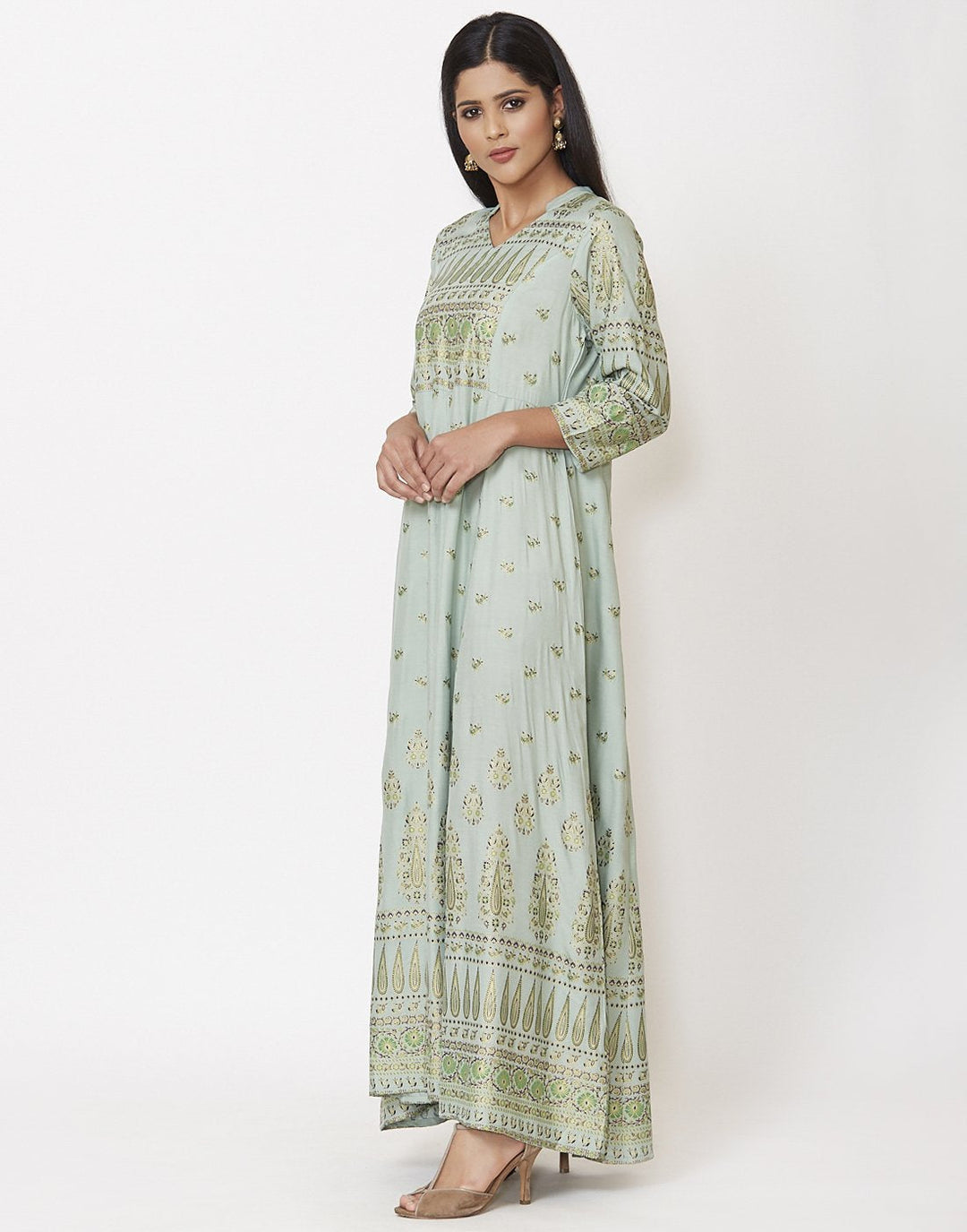 MBZ Meena Bazaar-Green Cotton Kurti-FLO-39002-KUR-COT