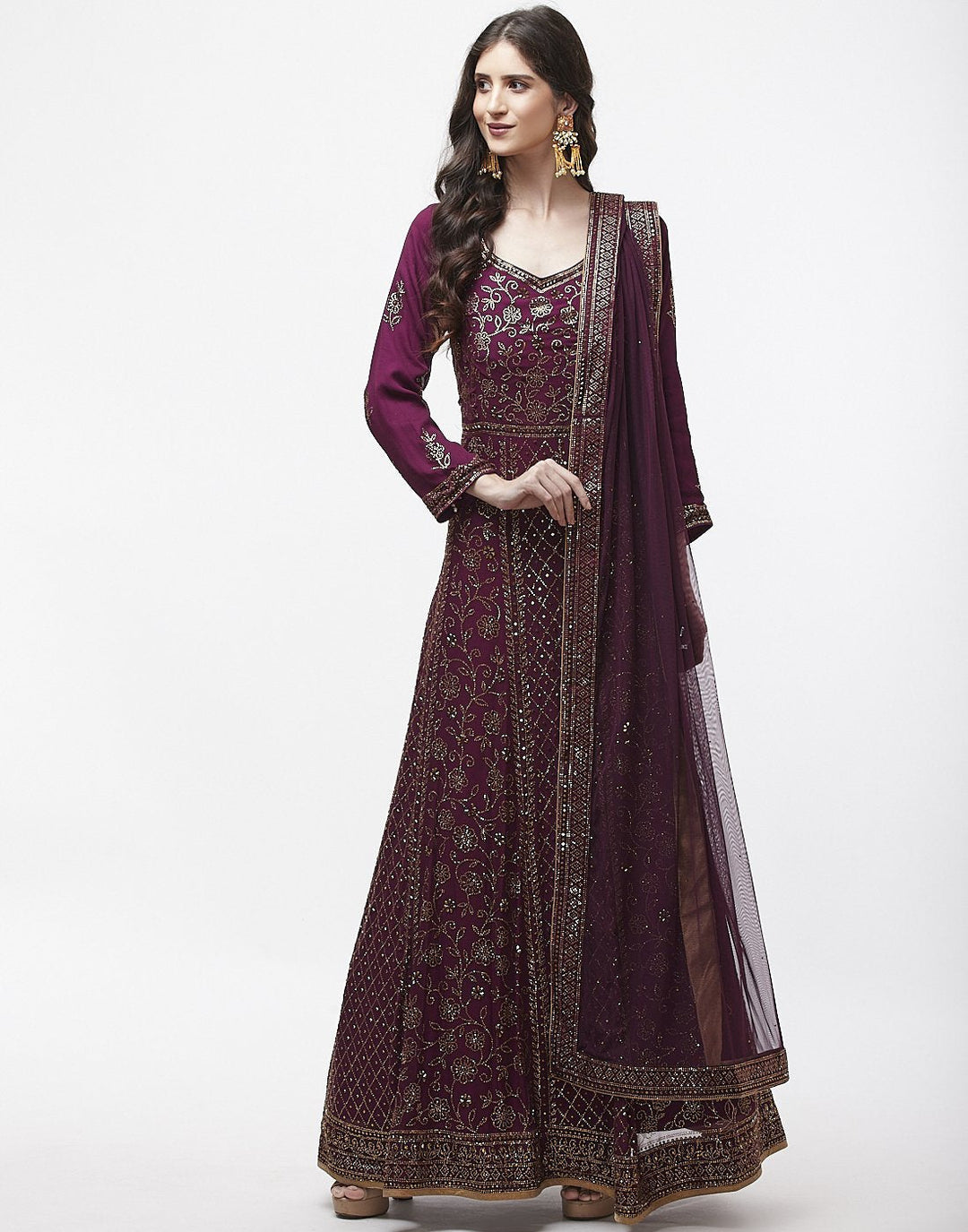 MBZ Meena Bazaar-Navy Blue Art Georgette Salwar Kameez