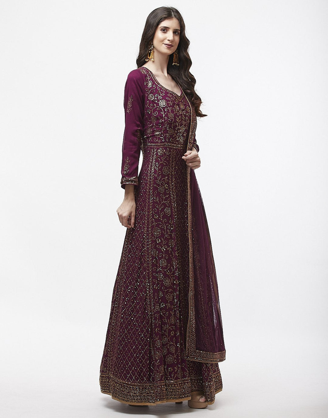 MBZ Meena Bazaar-Navy Blue Art Georgette Salwar Kameez
