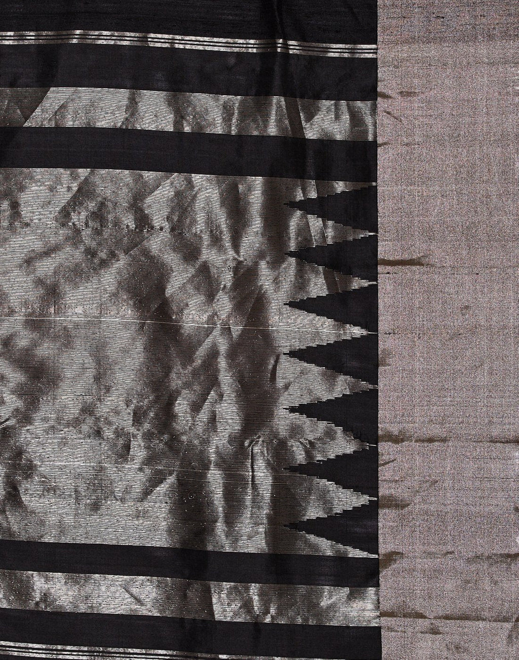 MBZ Meena Bazaar-Black Woven Handloom Saree