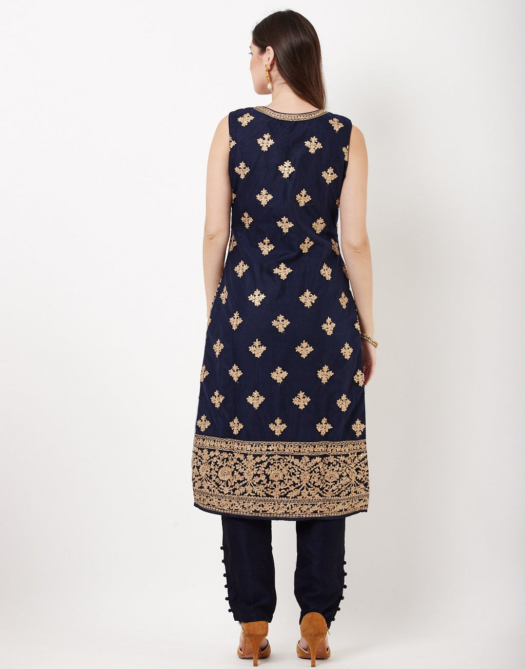 Navy Blue Net Salwar Kameez