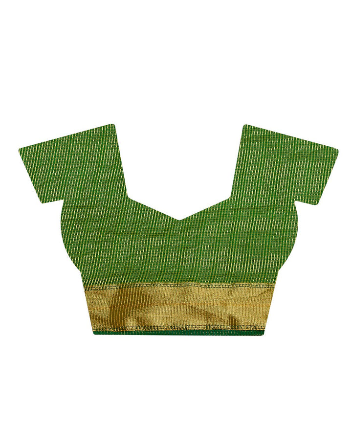 MBZ Meena Bazaar-Green Art Handloom Woven Saree