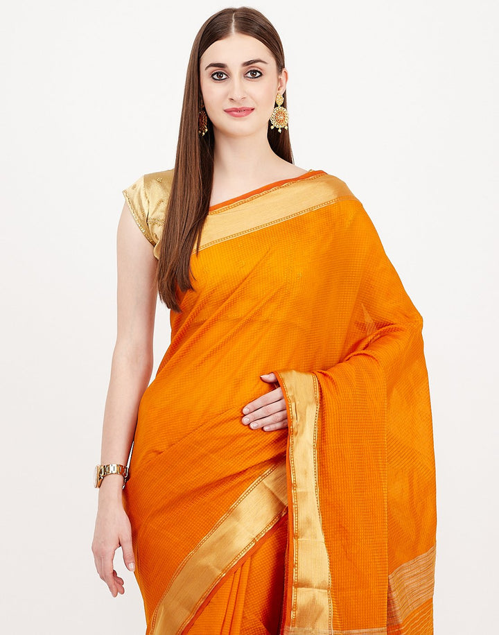 Mustard Art Handloom Woven Saree