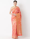 Orange Rani Banarasi Saree