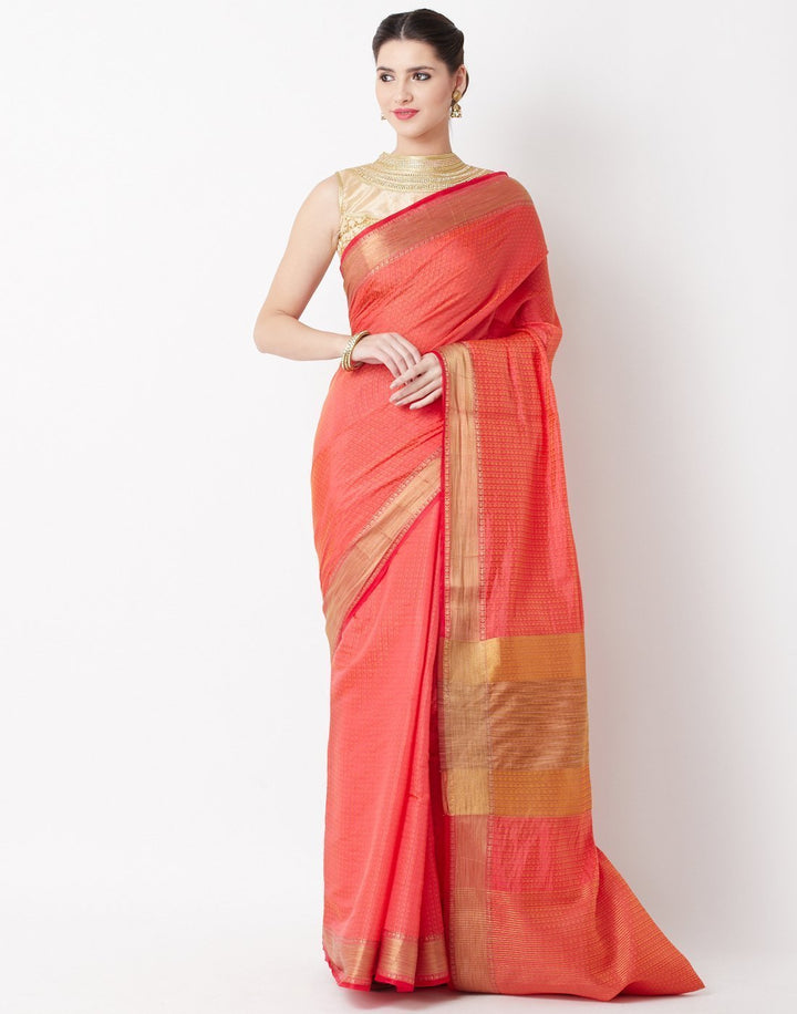 Red Art Handloom Saree