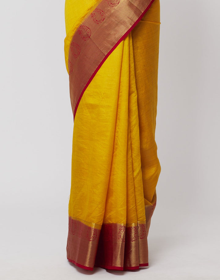 MBZ Meena Bazaar-Hot Pink Art Handloom Woven Saree