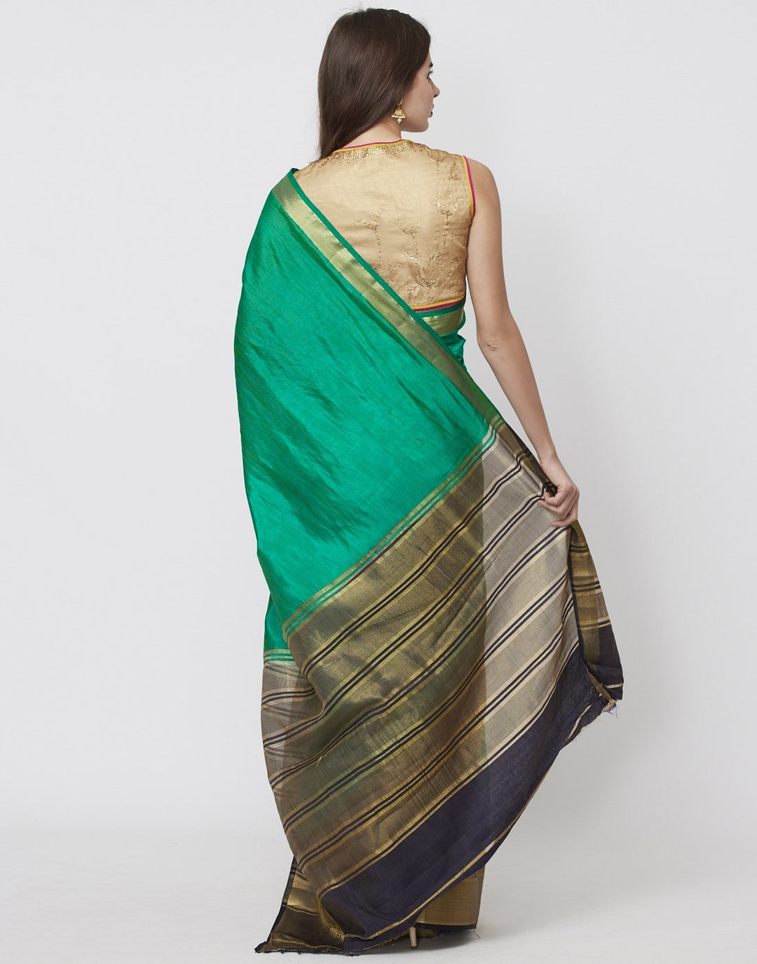 MBZ Meena Bazaar-Hot Pink Art Handloom Woven Saree