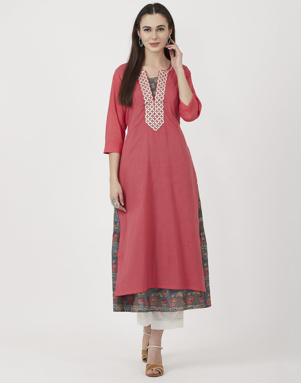 Coral Cotton Kurti