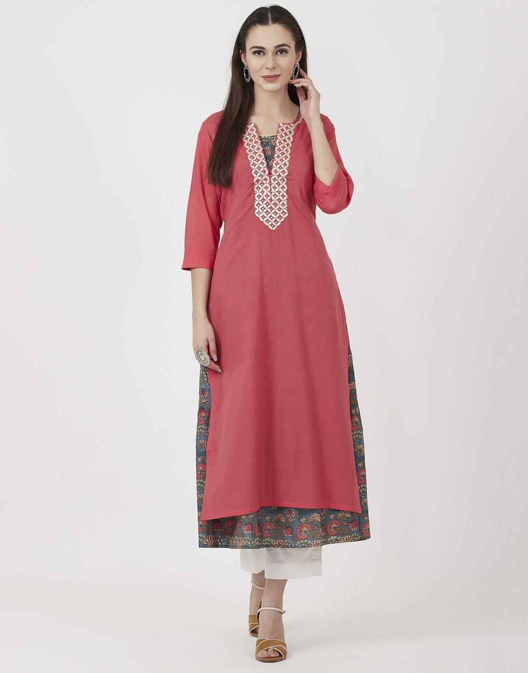 Coral Cotton Kurti