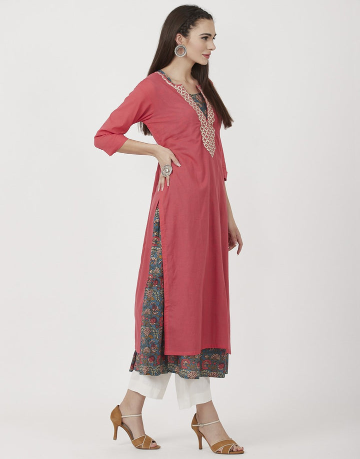 Coral Cotton Kurti