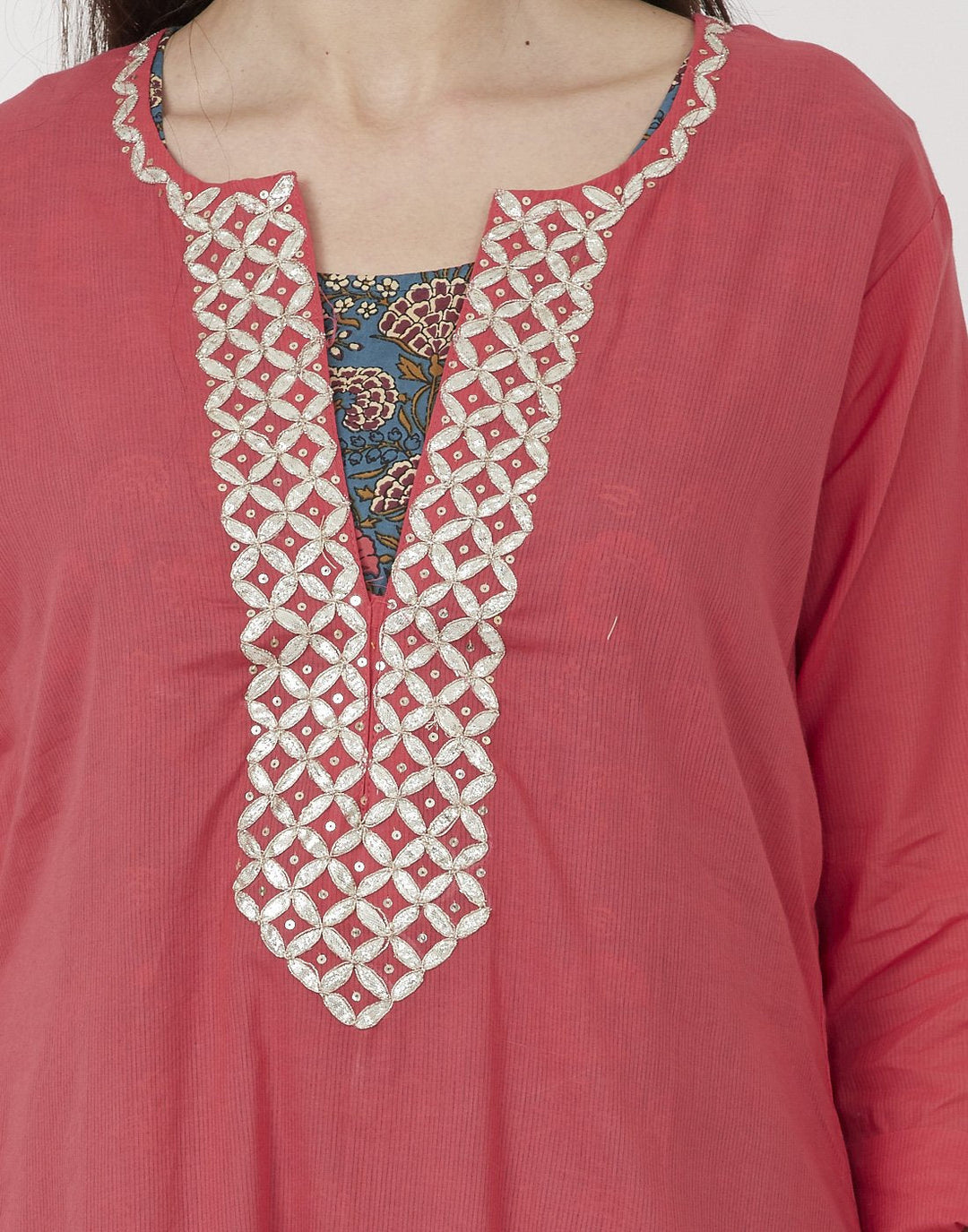 Coral Cotton Kurti