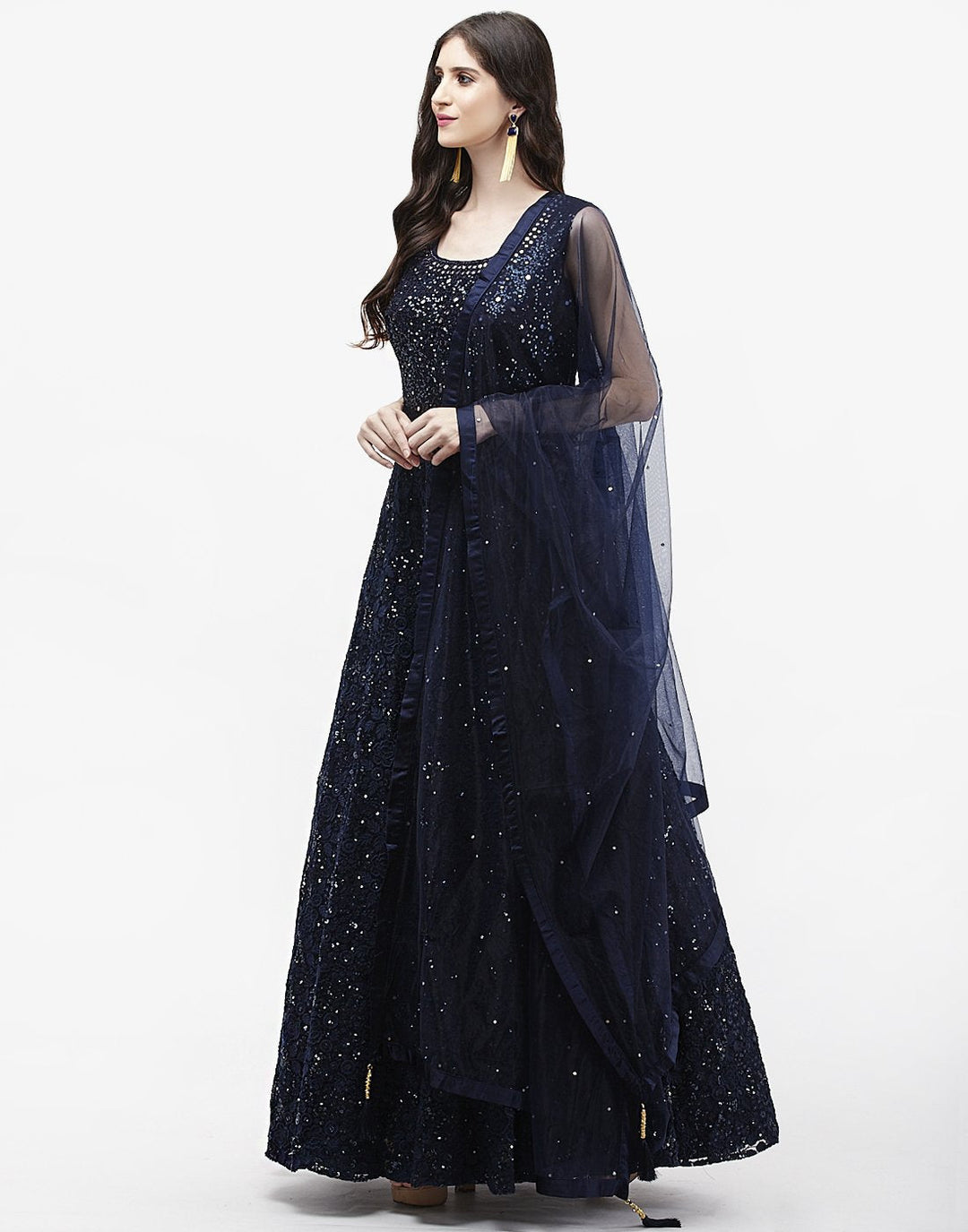 MBZ Meena Bazaar-Red Net Salwar Kameez