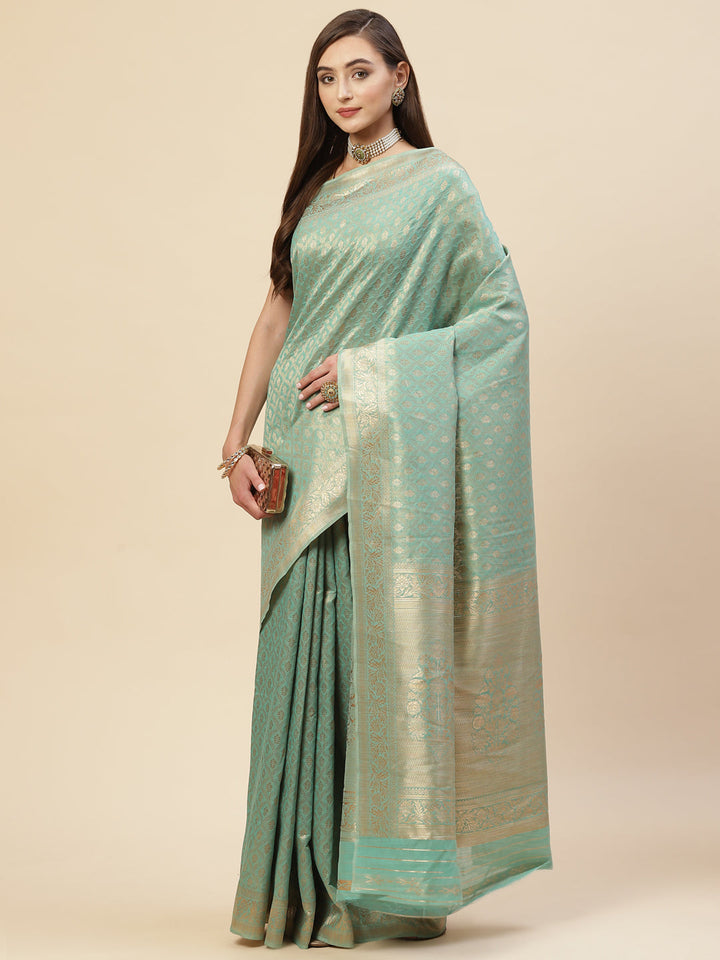 Zari Border Booti Cotton Woven Saree