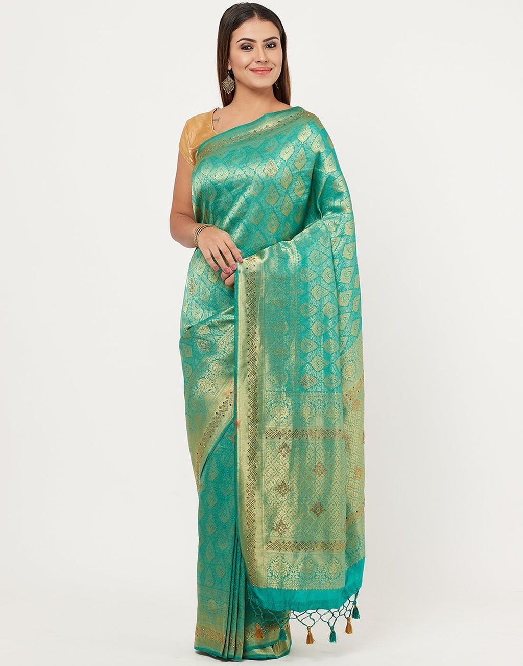 MBZ Meena Bazaar-Art Handloom Embroidery Saree