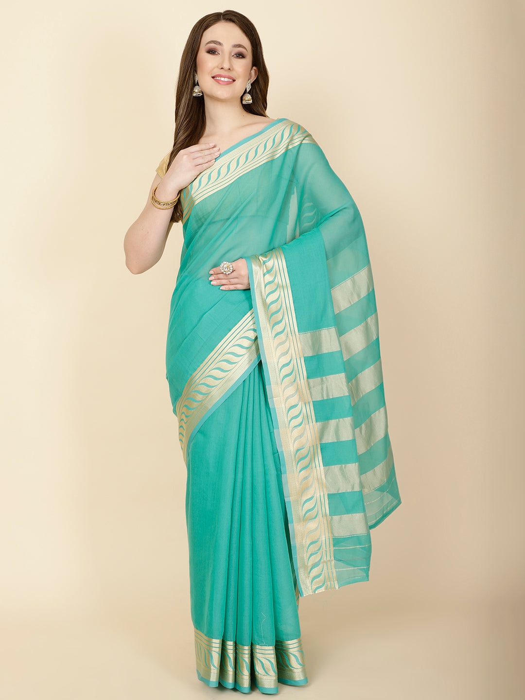 Resham Border Woven Cotton Saree