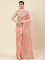 Floral Zari Jaal Cotton Woven Saree