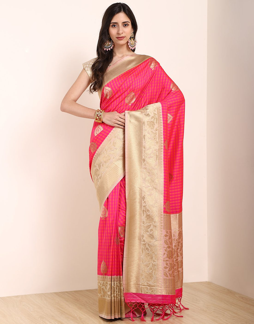 MBZ Meena Bazaar-Rani Banarasi Art Handloom Saree