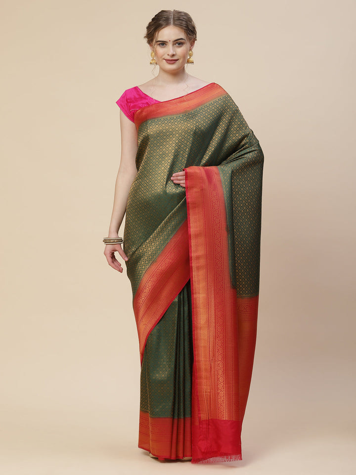 Brocade Zari Jaal Art Handloom Woven Saree