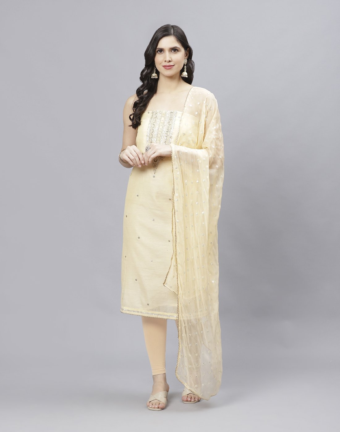 Chanderi Embroidered Suit Piece